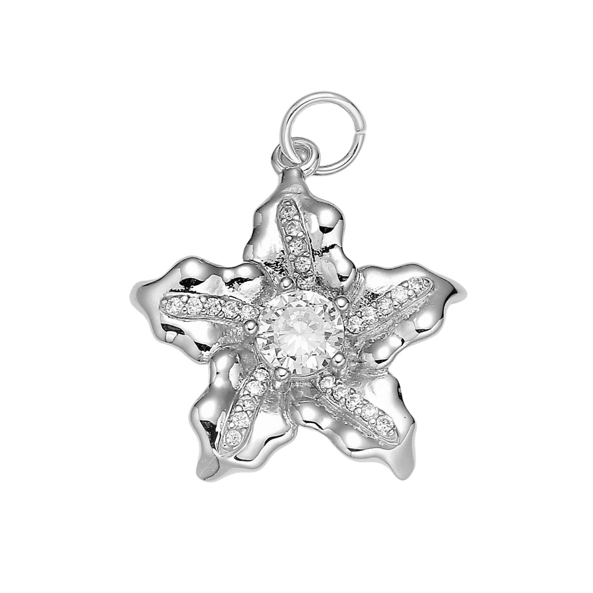 Micro Pave Star Charms, Solitaire Cubic Zirconia Charms, Gold Star Charm, Necklace Pendant Bracelet Charms Star Celestial Jewelry E-190 E-783