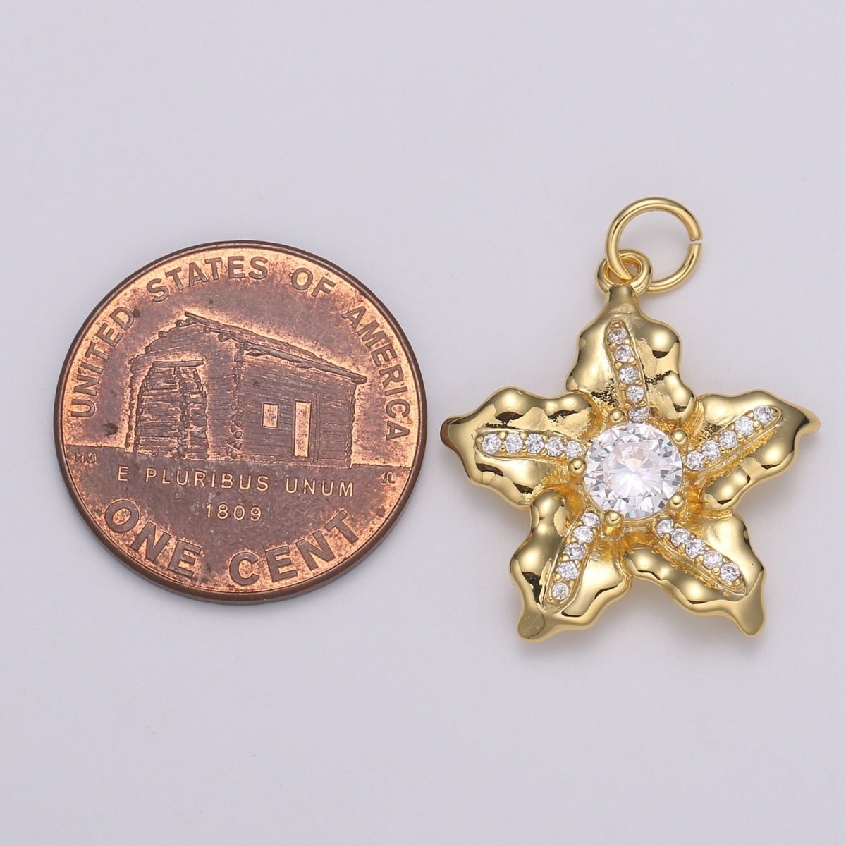 Micro Pave Star Charms, Solitaire Cubic Zirconia Charms, Gold Star Charm, Necklace Pendant Bracelet Charms Star Celestial Jewelry E-190 E-783