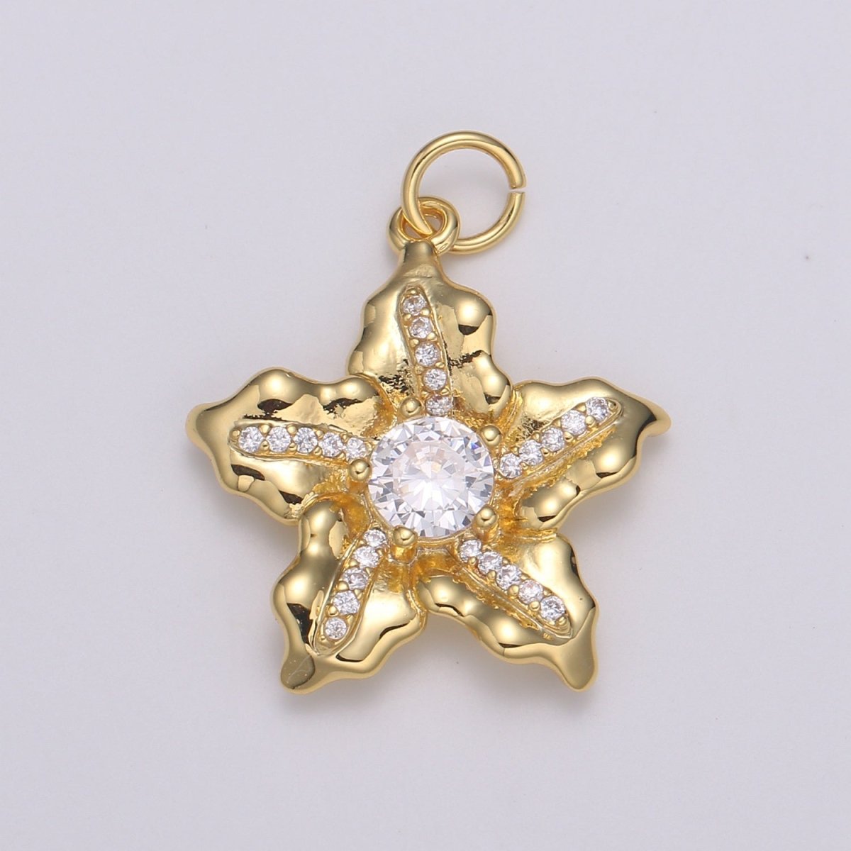 Micro Pave Star Charms, Solitaire Cubic Zirconia Charms, Gold Star Charm, Necklace Pendant Bracelet Charms Star Celestial Jewelry E-190 E-783