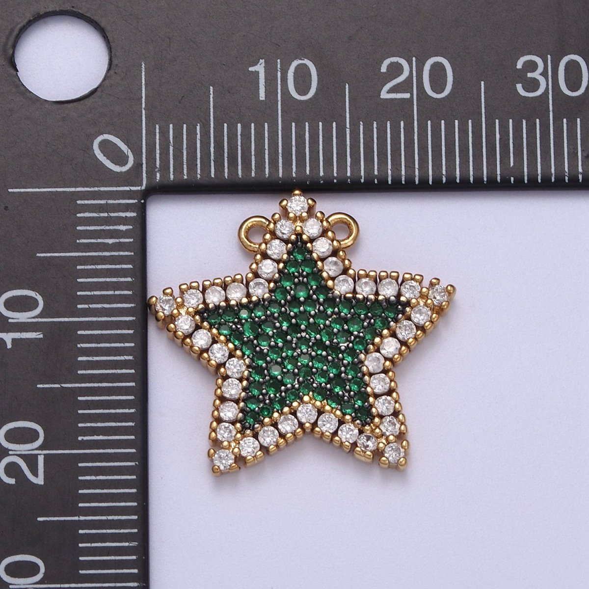 Micro Pave Star Pendant • 24k Gold Filled Star Charm Dainty Celestial Jewelry Making Supplies • Cubic Twinkle Little Star Green Blue Teal Pink CZ Star F-760 F-763 F-768