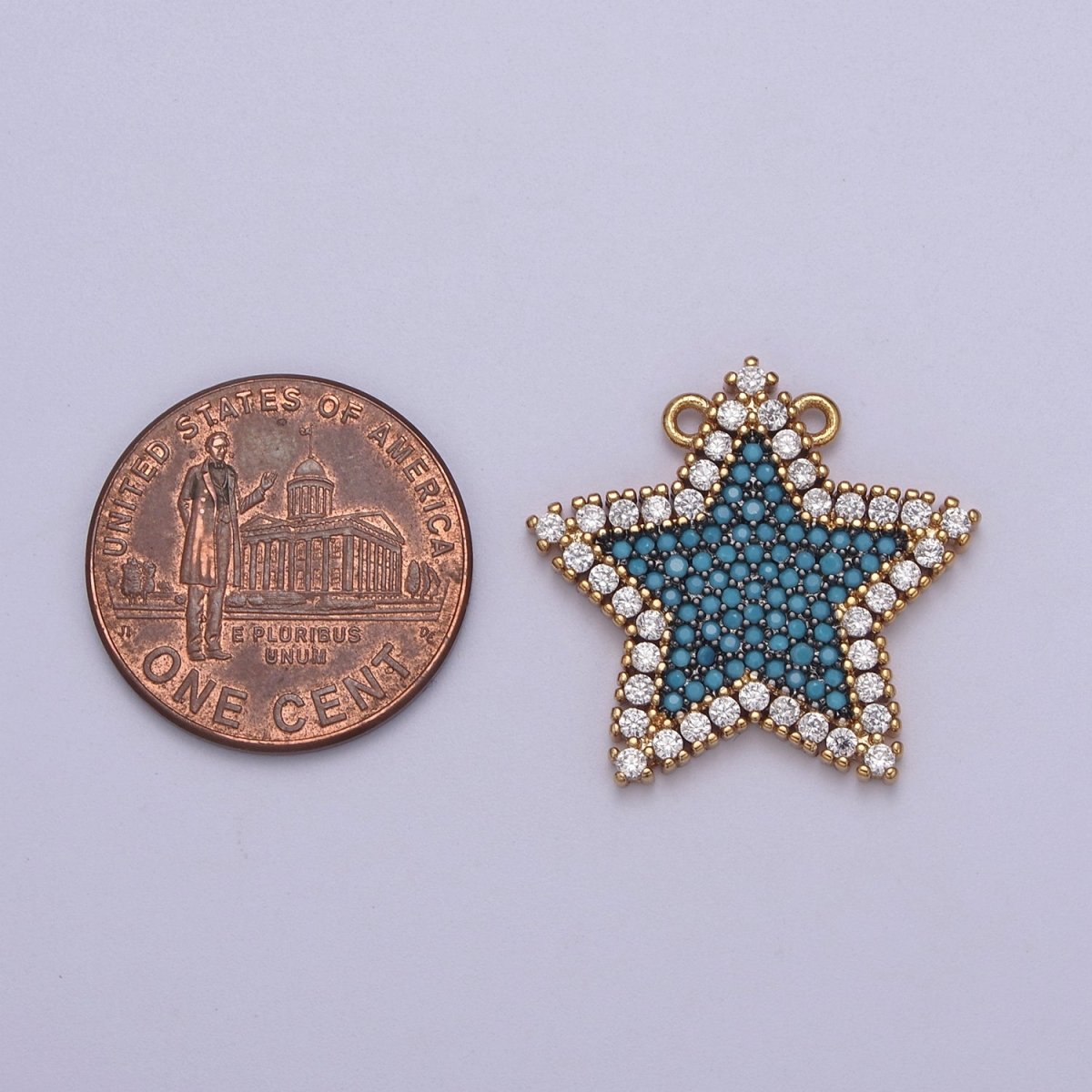 Micro Pave Star Pendant • 24k Gold Filled Star Charm Dainty Celestial Jewelry Making Supplies • Cubic Twinkle Little Star Green Blue Teal Pink CZ Star F-760 F-763 F-768