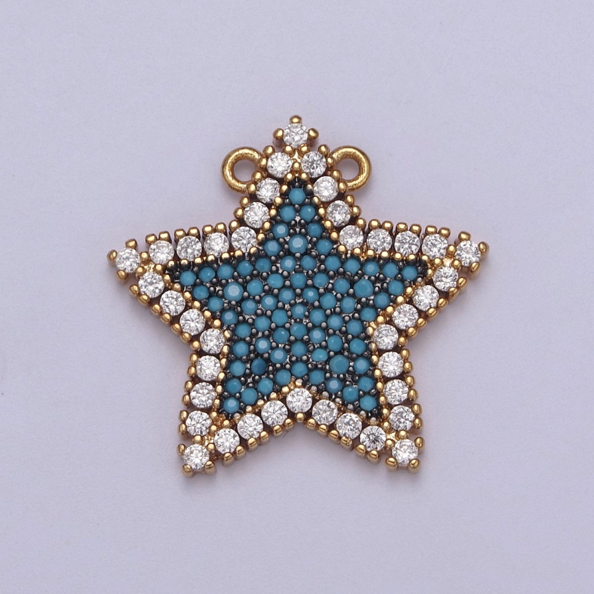 Micro Pave Star Pendant • 24k Gold Filled Star Charm Dainty Celestial Jewelry Making Supplies • Cubic Twinkle Little Star Green Blue Teal Pink CZ Star F-760 F-763 F-768