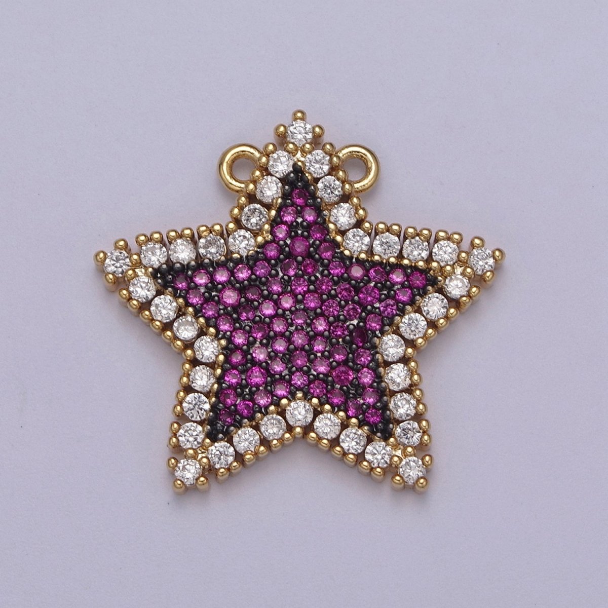 Micro Pave Star Pendant • 24k Gold Filled Star Charm Dainty Celestial Jewelry Making Supplies • Cubic Twinkle Little Star Green Blue Teal Pink CZ Star F-760 F-763 F-768