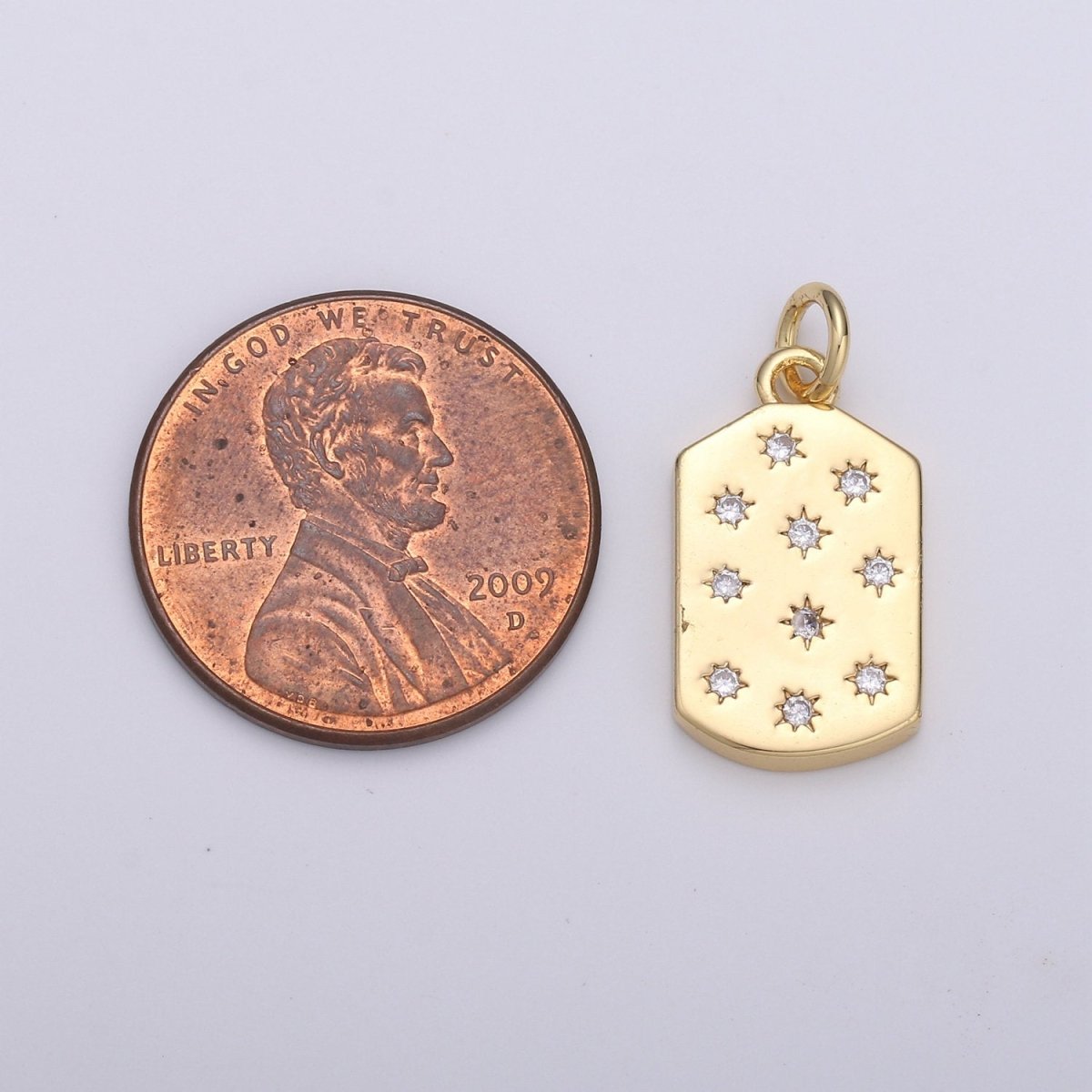 OS Micro Pave Star Pendant Dainty Star Charm Gold Celestial Dog Tag Charm Military Tag Jewelry Making Supply 24K Gold Filled Findings D-532