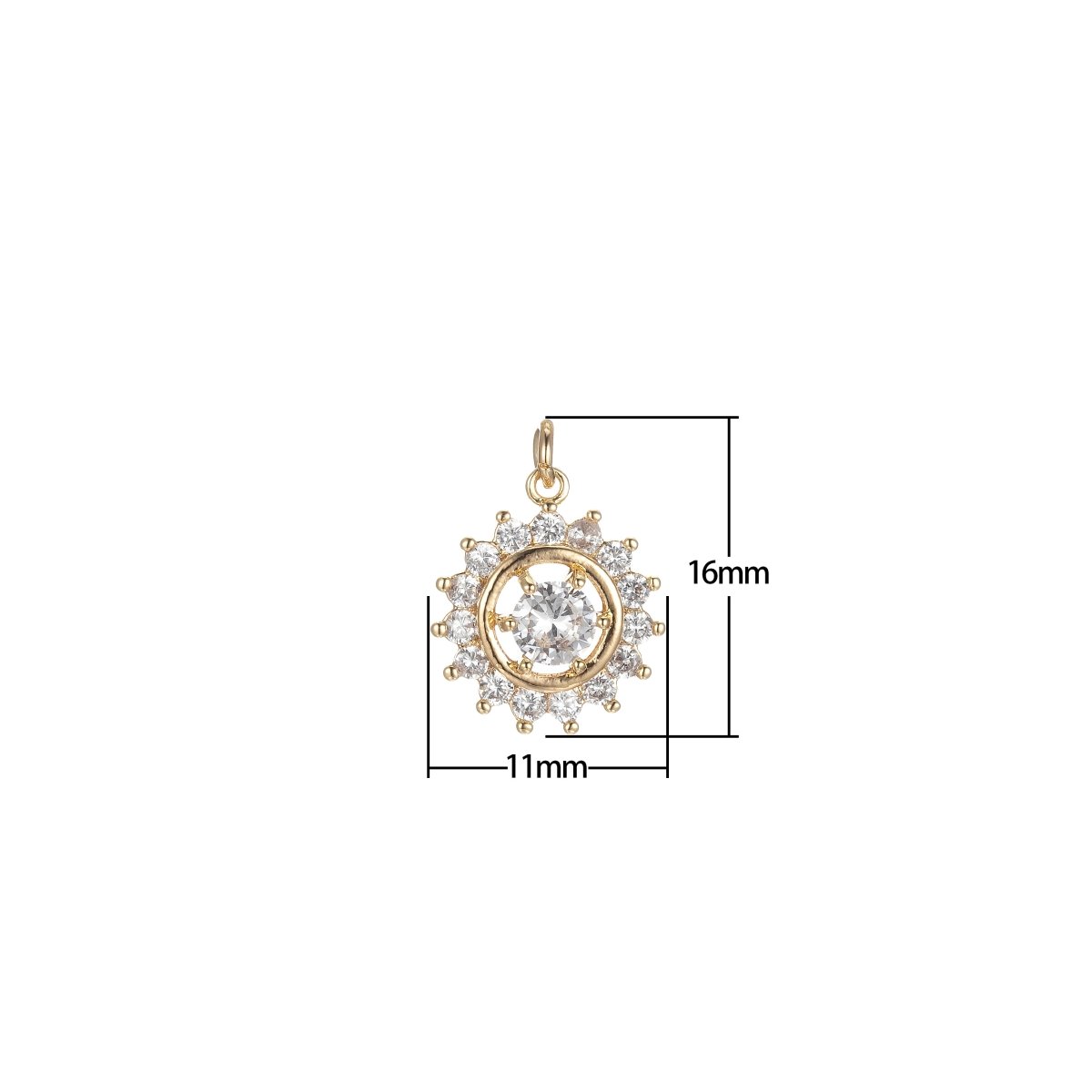 Micro Pave Sun Charm for Statement Necklace, Sunburst Celestial Pendant Necklace, DIY Supply Jewelry Gift For Her E-858 E-859
