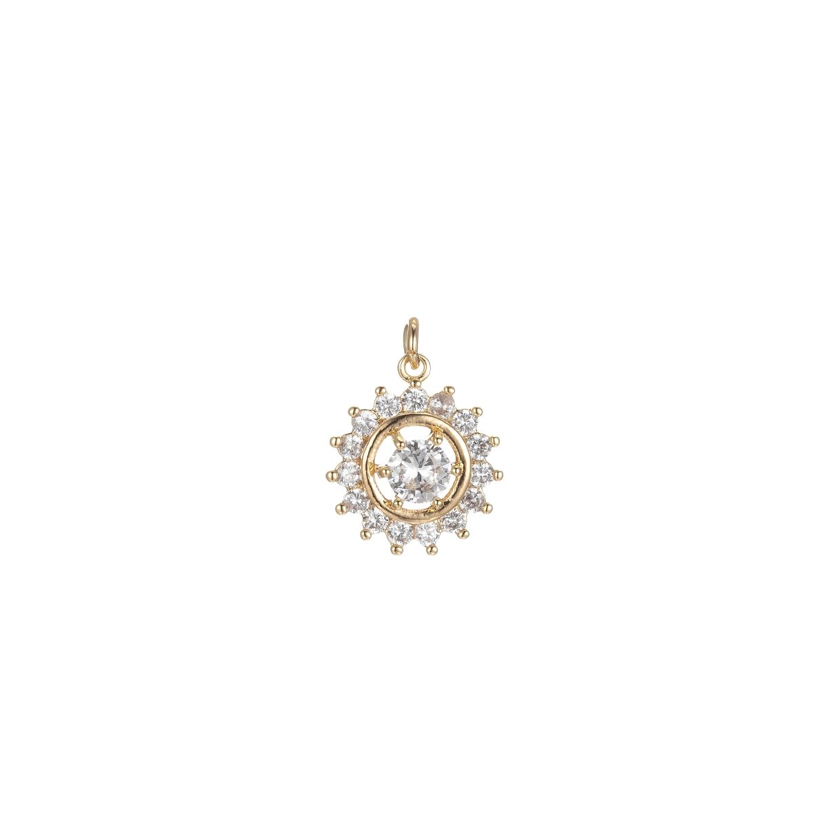 Micro Pave Sun Charm for Statement Necklace, Sunburst Celestial Pendant Necklace, DIY Supply Jewelry Gift For Her E-858 E-859
