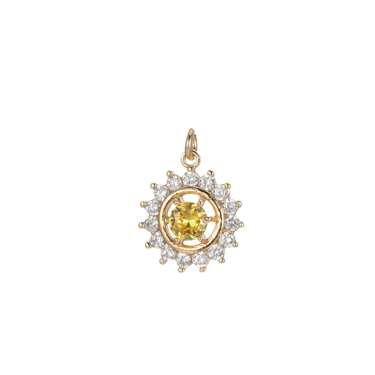 Micro Pave Sun Charm for Statement Necklace, Sunburst Celestial Pendant Necklace, DIY Supply Jewelry Gift For Her E-858 E-859