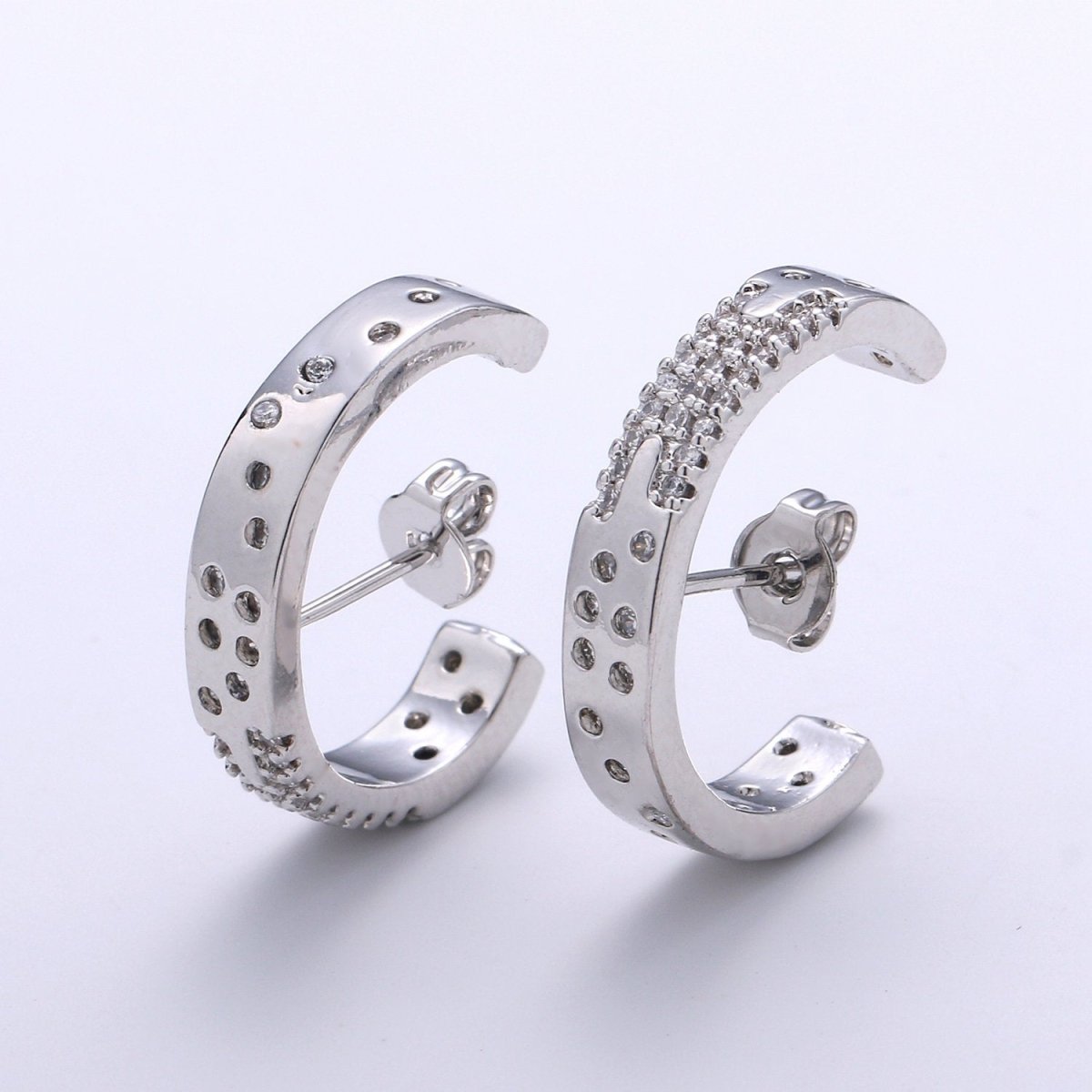 Micro Pave Suspender Earrings • Gold Filled ear climbers • cuff earrings • Gold hoop stud earrings • Satement Earring jewelry Q-245 Q-246
