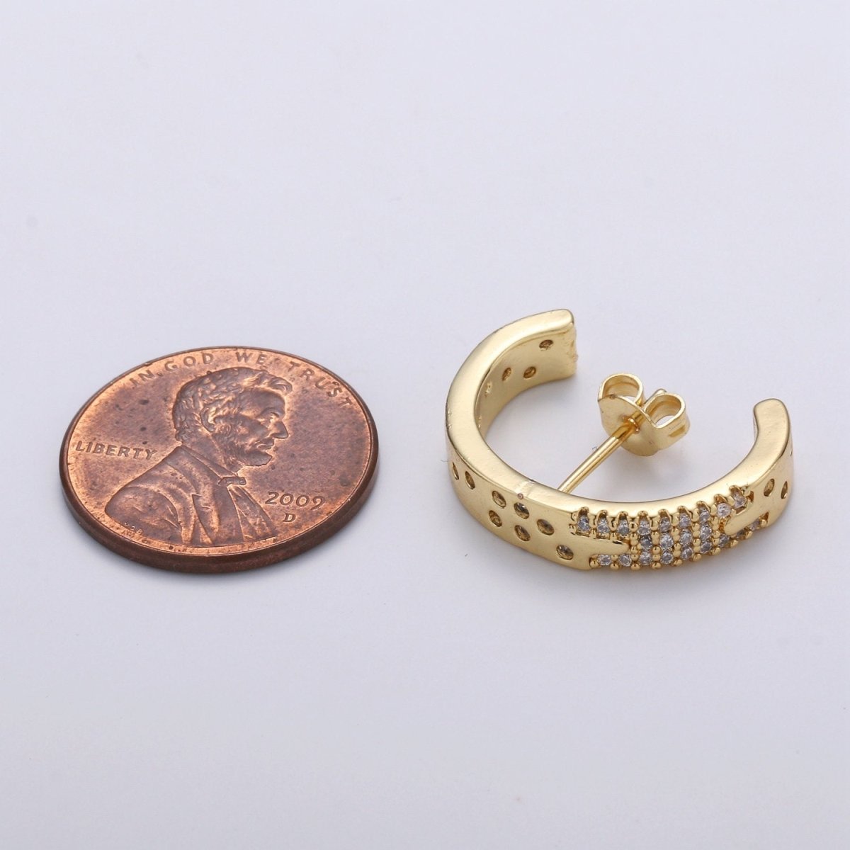 Micro Pave Suspender Earrings • Gold Filled ear climbers • cuff earrings • Gold hoop stud earrings • Satement Earring jewelry Q-245 Q-246