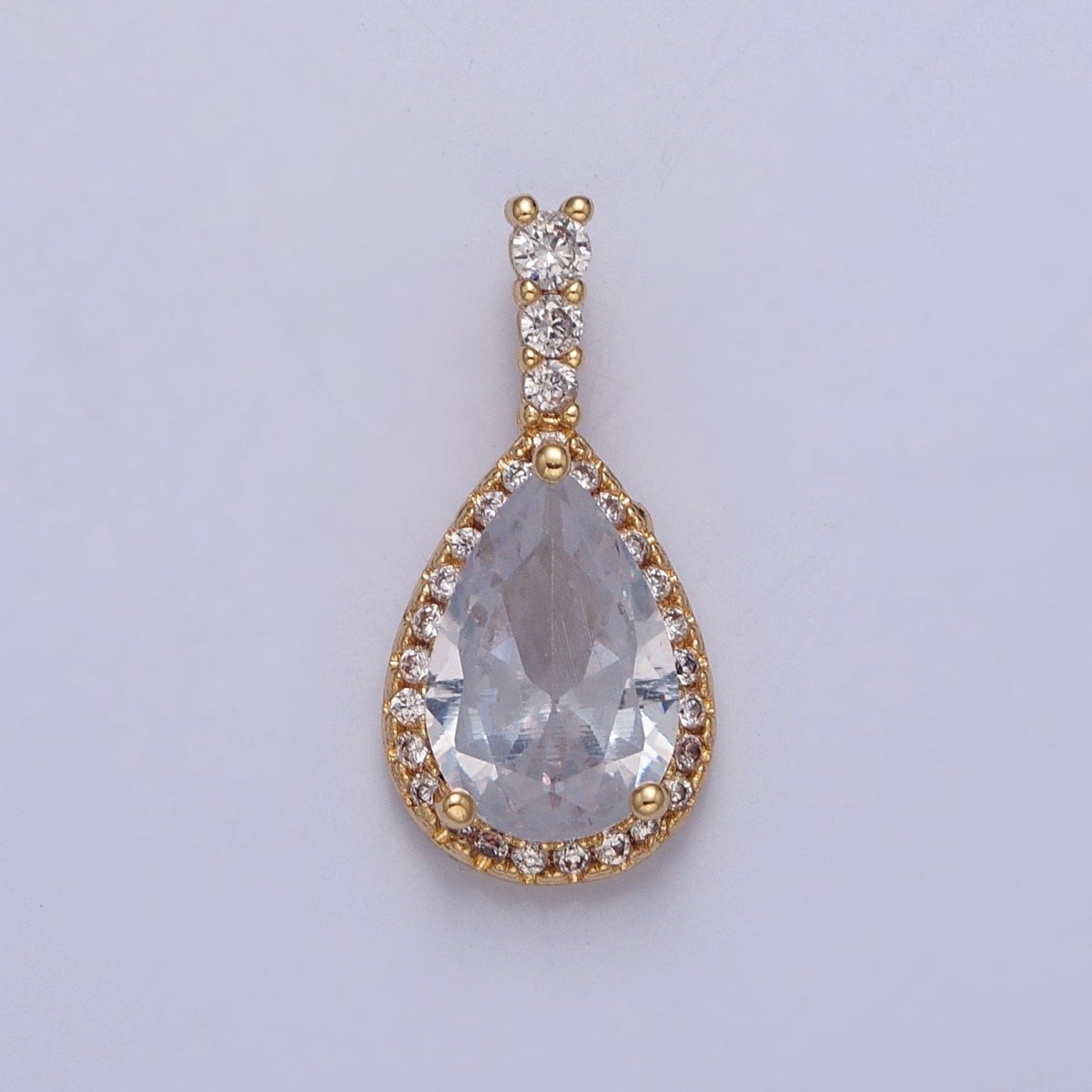 Micro Pave Teardrop Cubic Zirconia Pendant X-315 X-316 X-317 X-318