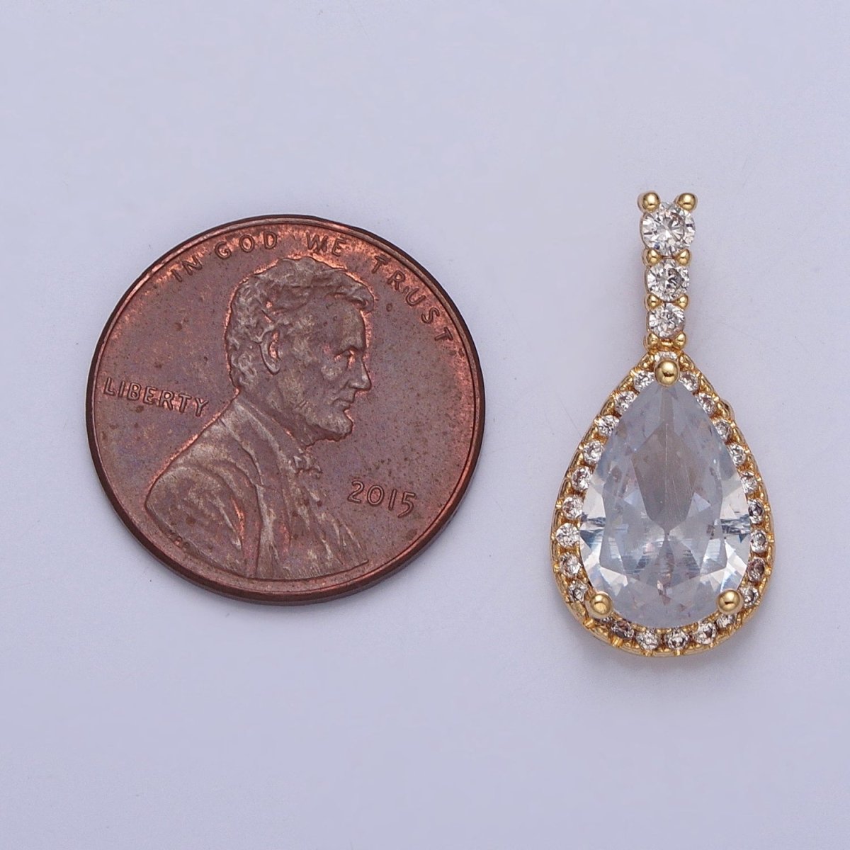 Micro Pave Teardrop Cubic Zirconia Pendant X-315 X-316 X-317 X-318