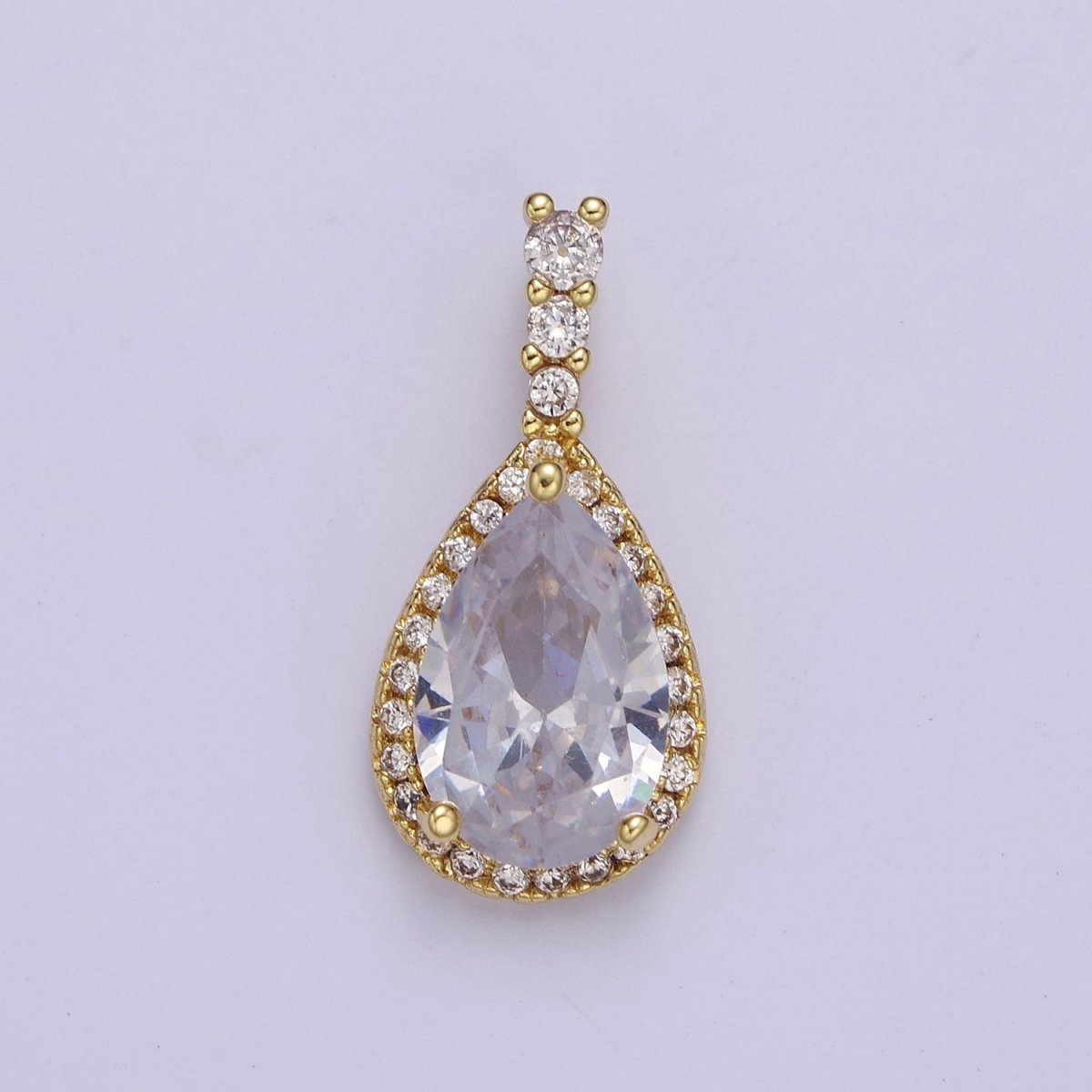 Micro Pave Teardrop Pink, Clear, Black Cubic Zirconia CZ Pendant Charm For Jewelry Necklace Making, J-562 J-564 J-565