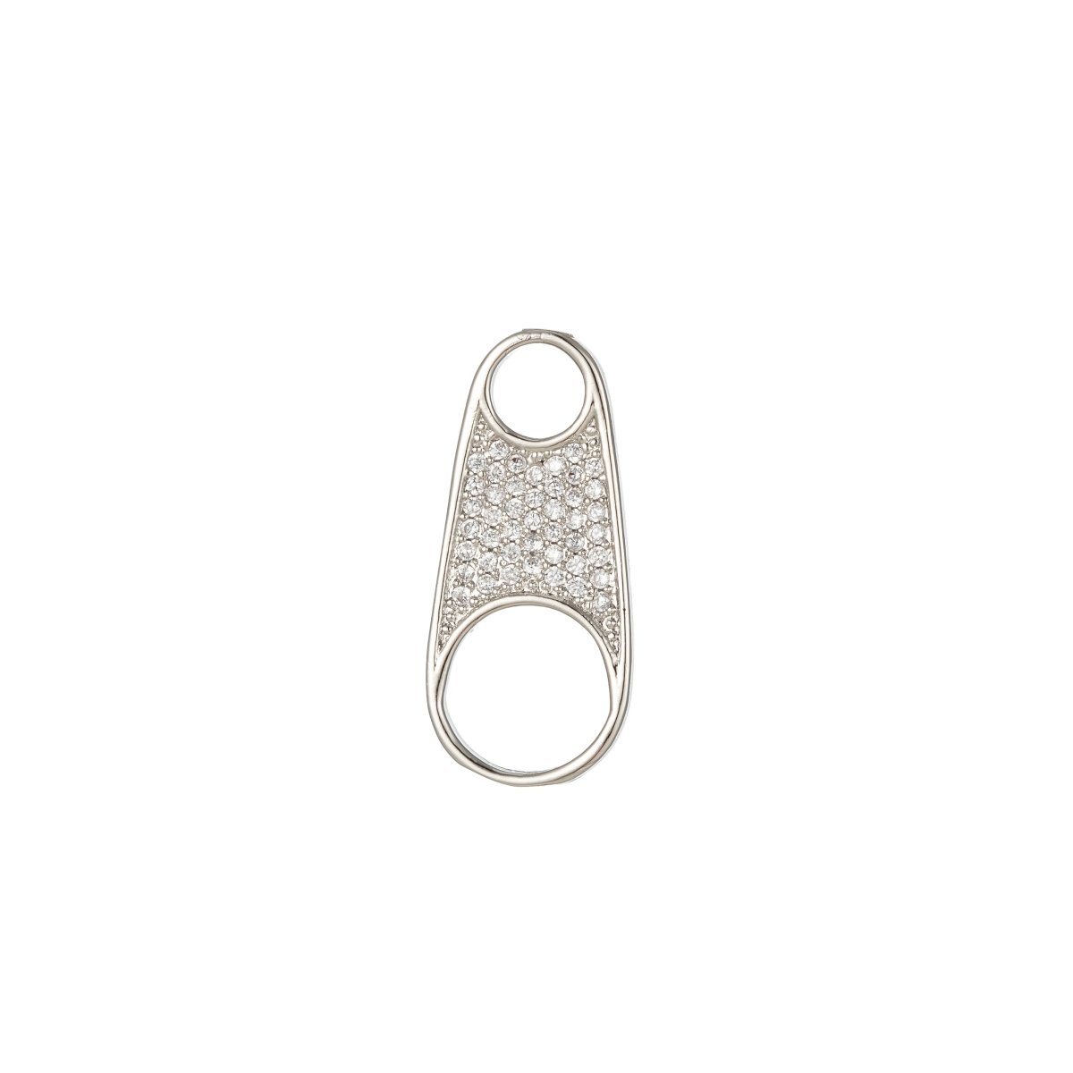 Micro Pave Zipper Pull Tab With CZ Cubic Zirconia Stones For Wholesale Necklace Jewelry Supplies & Findings Charm Pendant Component E-819 E-820