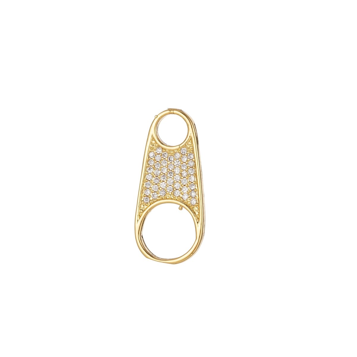 Micro Pave Zipper Pull Tab With CZ Cubic Zirconia Stones For Wholesale Necklace Jewelry Supplies & Findings Charm Pendant Component E-819 E-820