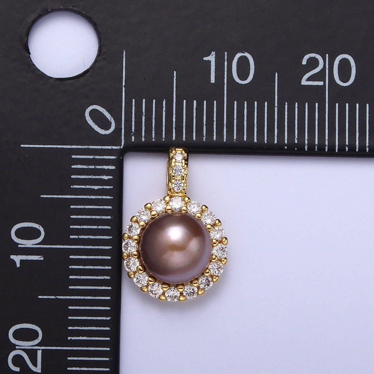Micro Paved CZ Round White / Purple Shell Pearl Pendant For Jewelry Making H-102 H-108