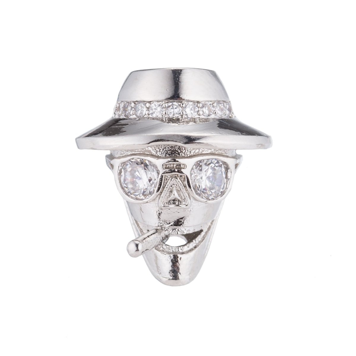 Micro Paved Gangster Mafia Godfather Smoking Cigarette Spacer Bead | B-082