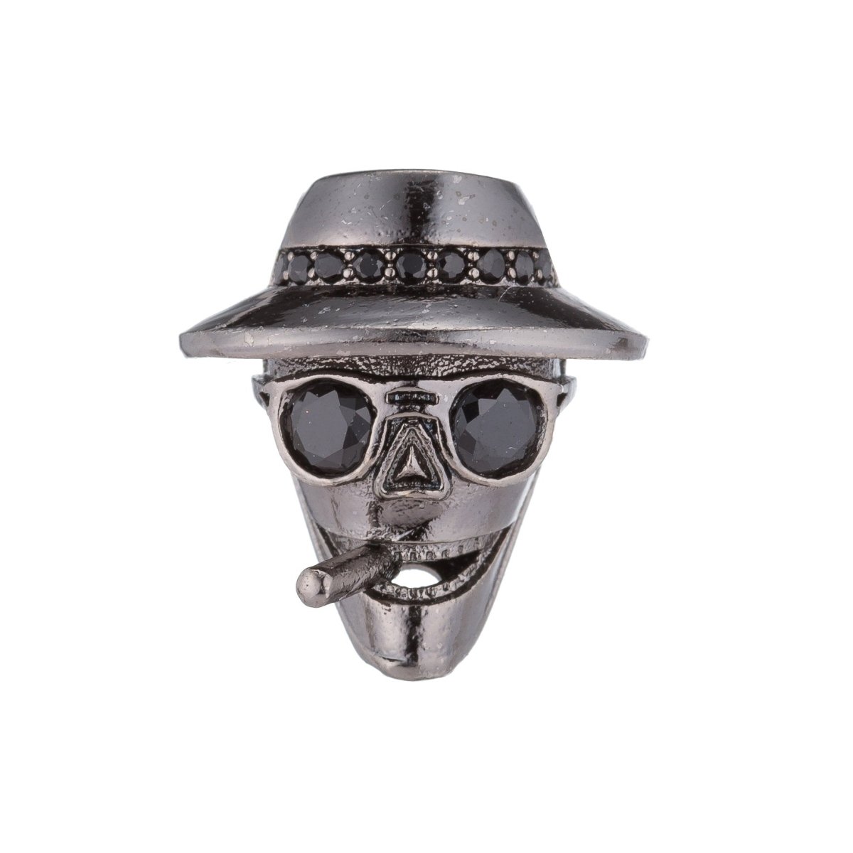 Micro Paved Gangster Mafia Godfather Smoking Cigarette Spacer Bead | B-082