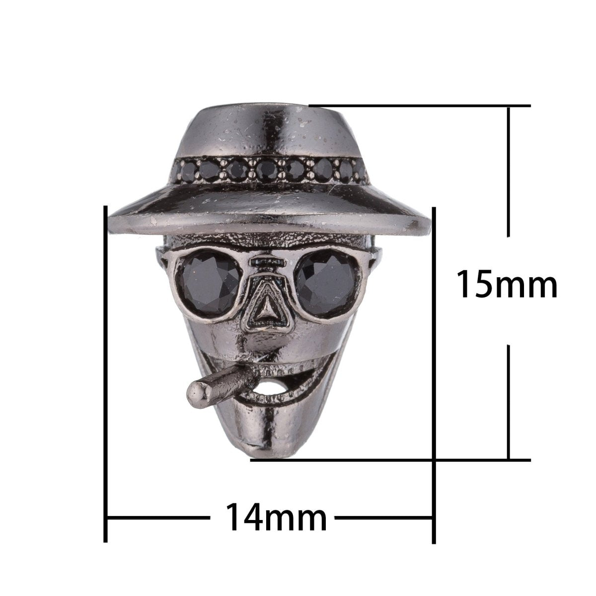 Micro Paved Gangster Mafia Godfather Smoking Cigarette Spacer Bead | B-082