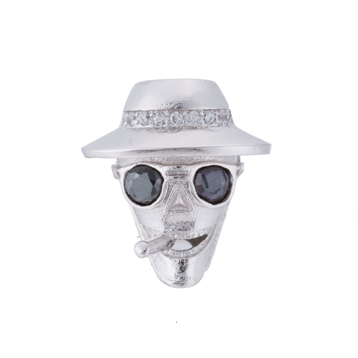 Micro Paved Gangster Mafia Godfather Smoking Cigarette Spacer Bead | B-082