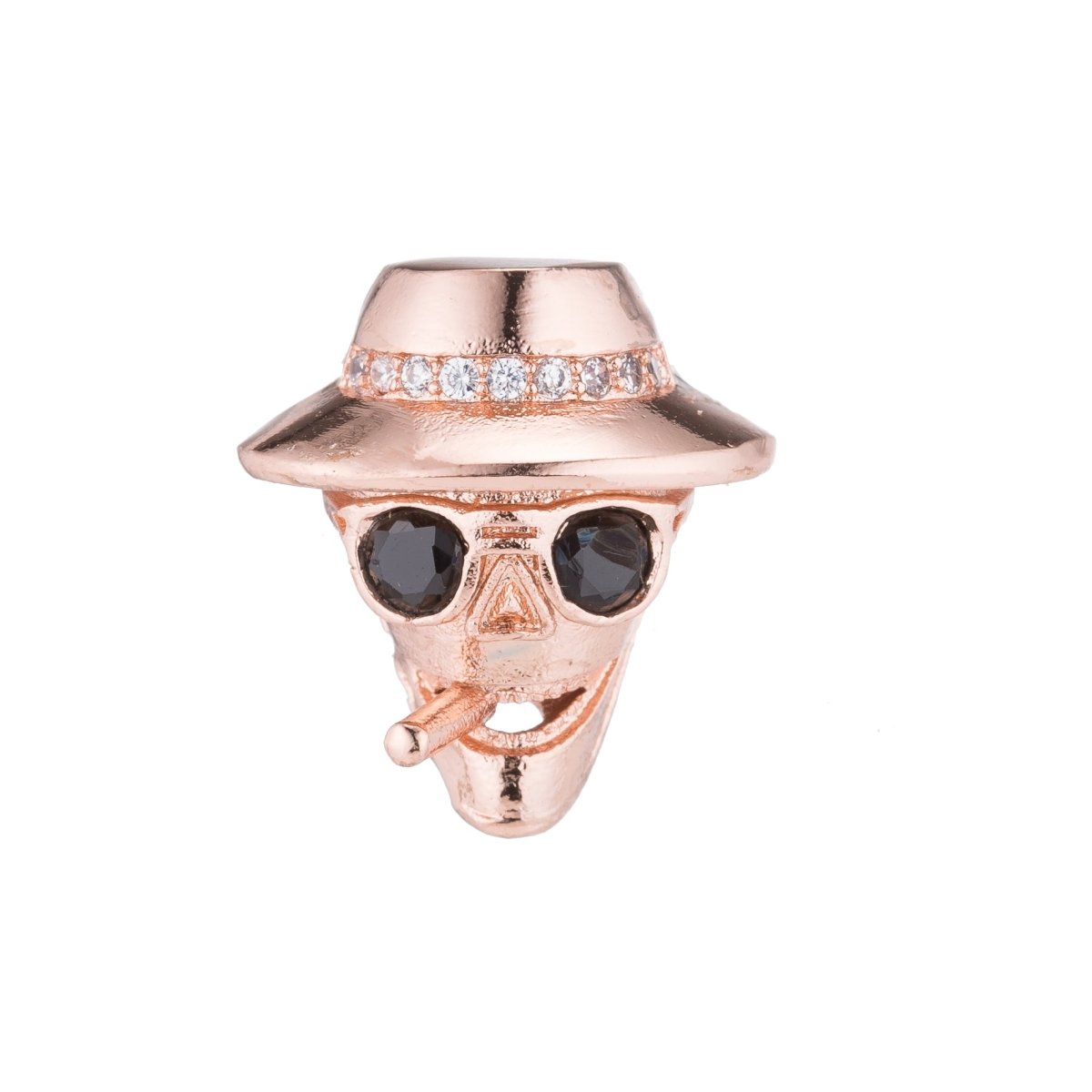 Micro Paved Gangster Mafia Godfather Smoking Cigarette Spacer Bead | B-082