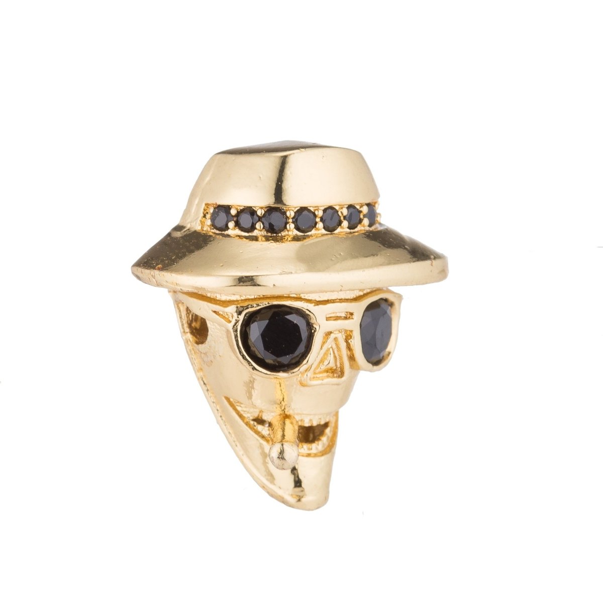 Micro Paved Gangster Mafia Godfather Smoking Cigarette Spacer Bead | B-082