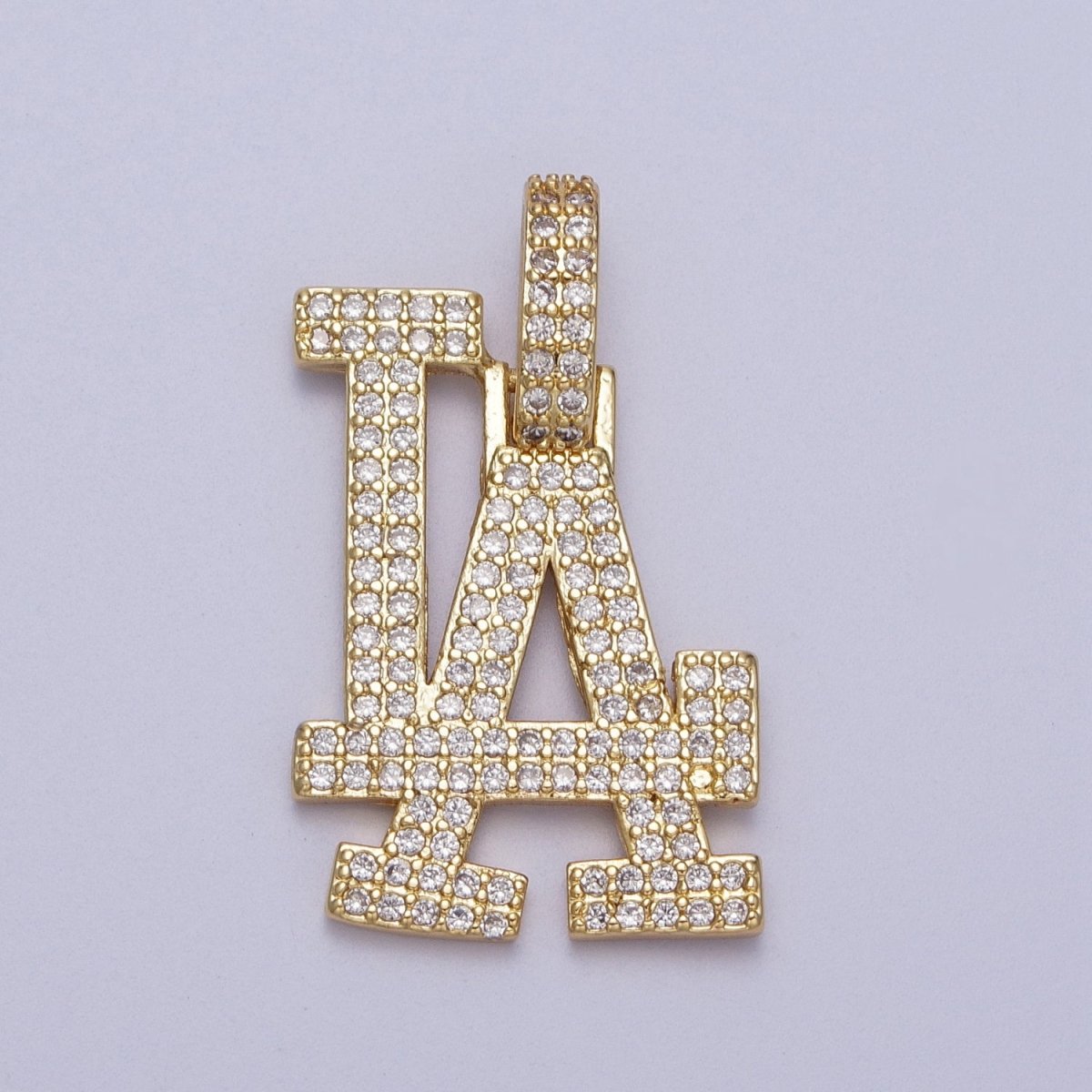 Micro Paved LA Los Angeles Icy Jewelry Statement CZ Pendant H-810 AA-665