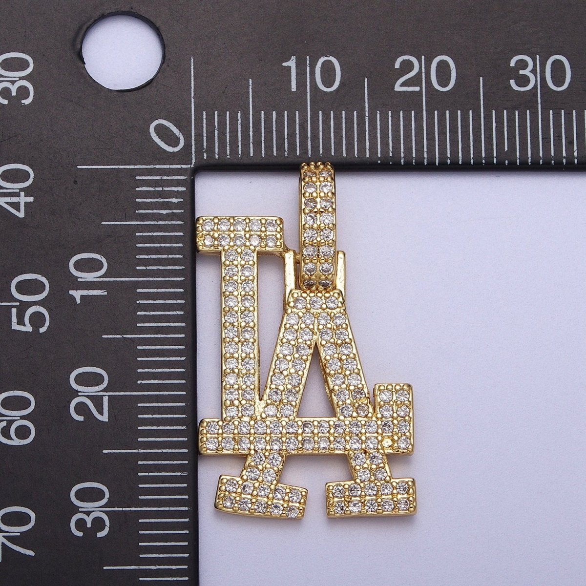 Micro Paved LA Los Angeles Icy Jewelry Statement CZ Pendant H-810 AA-665