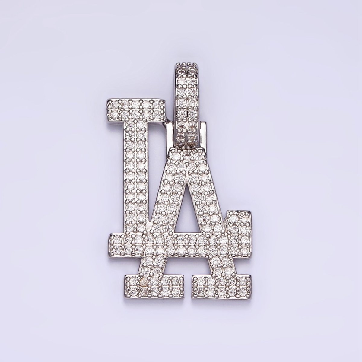 Micro Paved LA Los Angeles Icy Jewelry Statement CZ Pendant H-810 AA-665