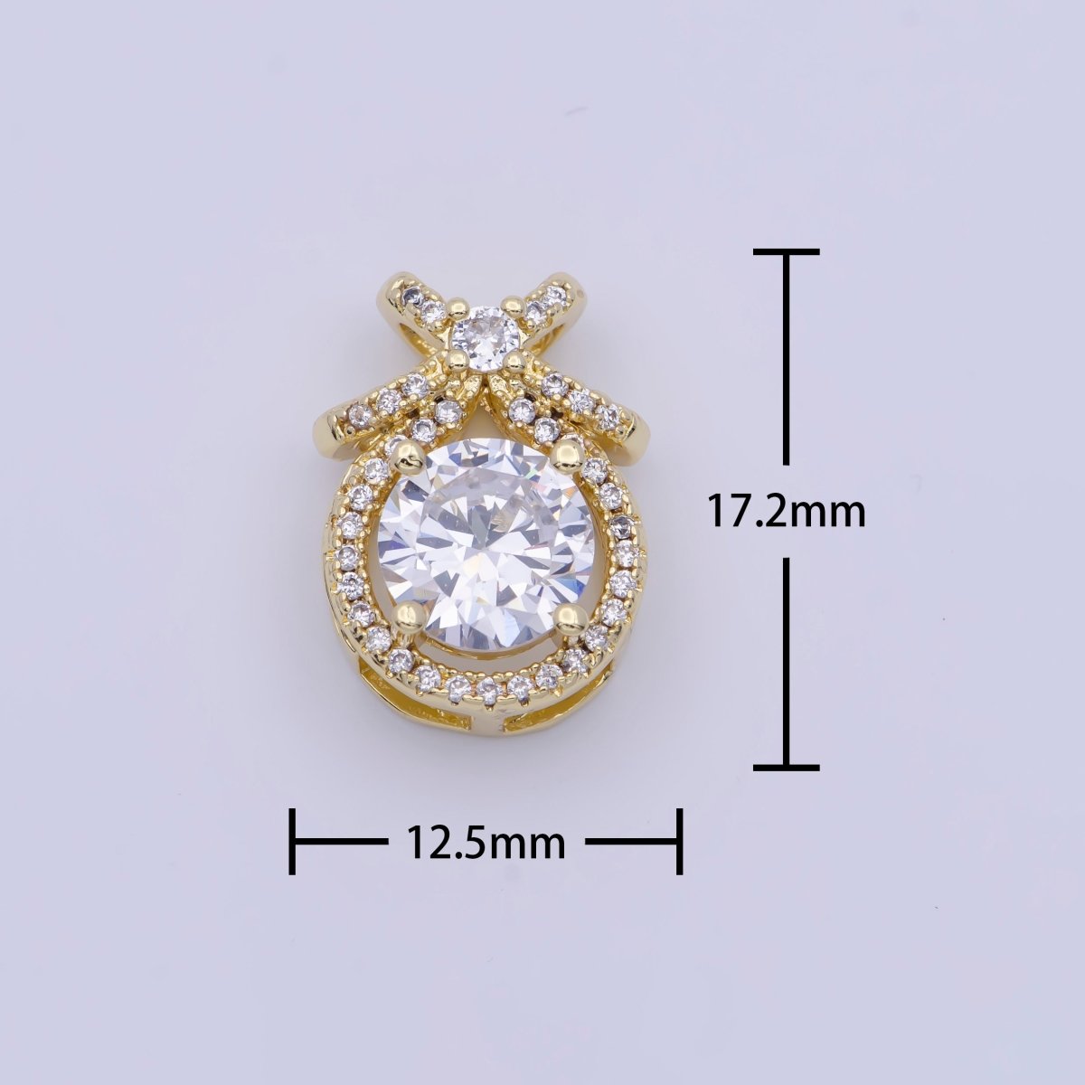 Micro Paved Round Cubic Zirconia Ribbon Knot Pendant For Jewelry Making | X-490-X-493