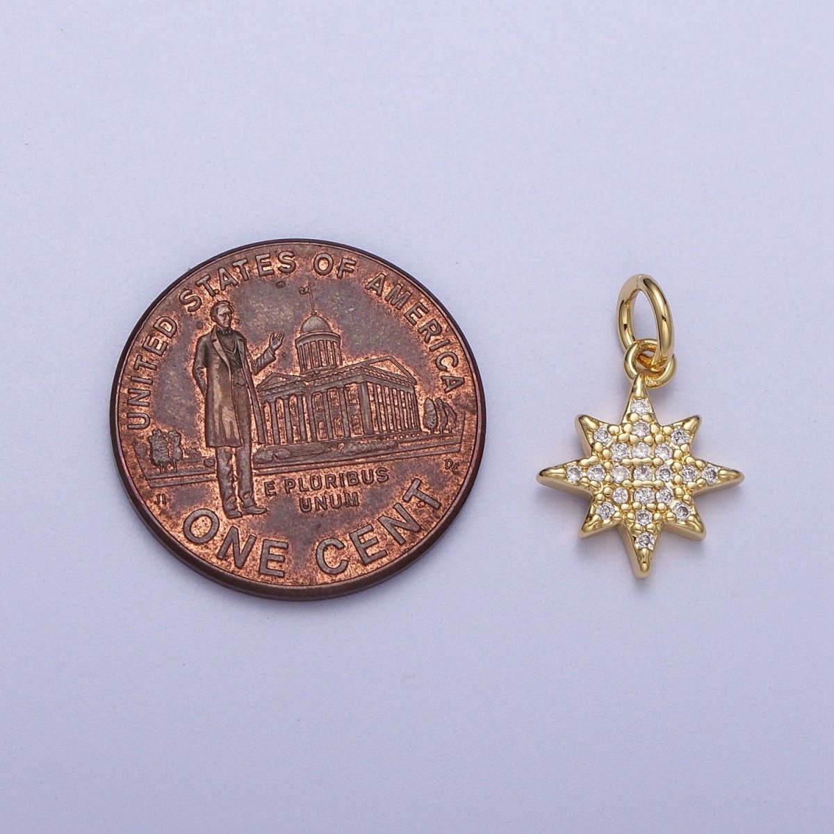 Mini 14k Gold Filled Star Charm Clear Star CZ Celestial Charm | A-266 - DLUXCA
