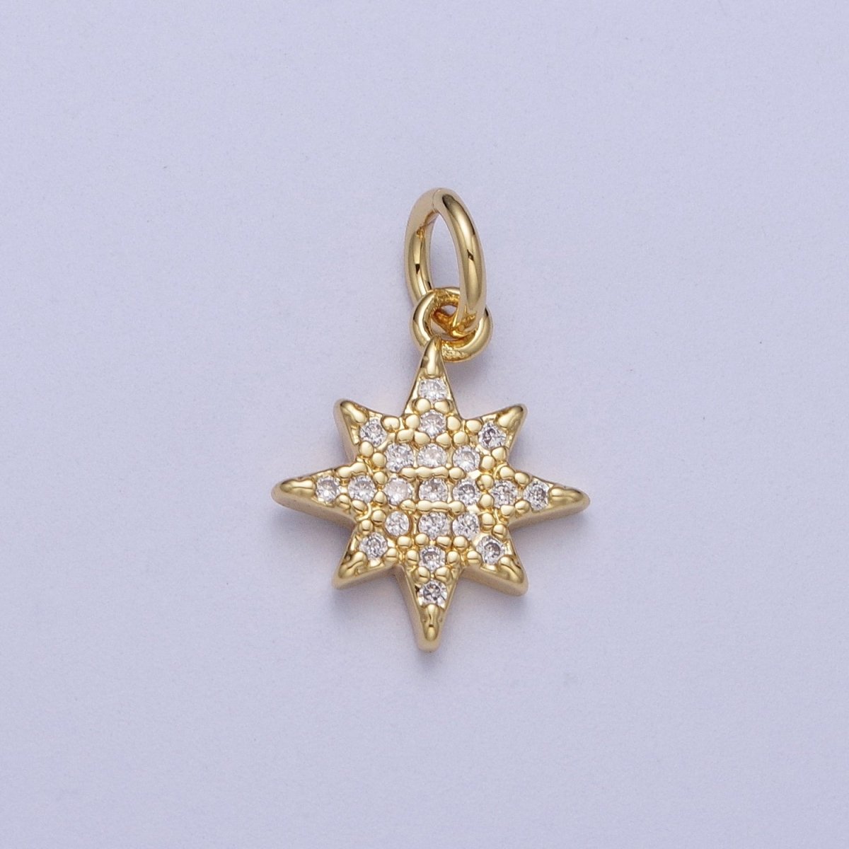 Mini 14k Gold Filled Star Charm Clear Star CZ Celestial Charm | A-266 - DLUXCA