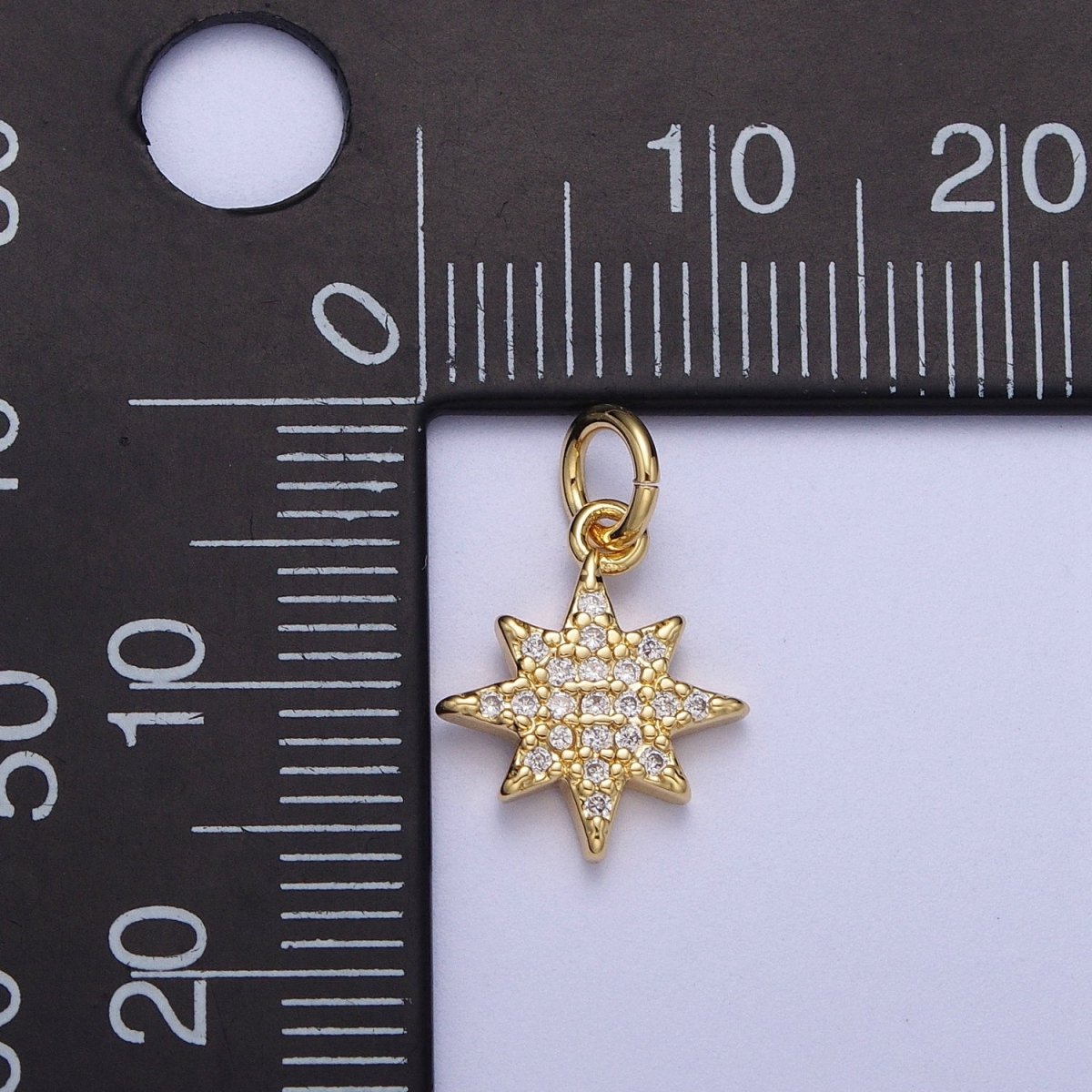 Mini 14k Gold Filled Star Charm Clear Star CZ Celestial Charm | A-266 - DLUXCA