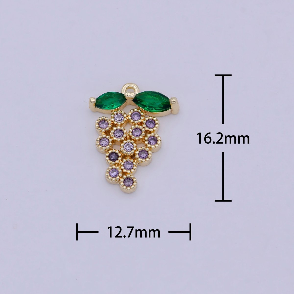 Mini 18k gold filled grape pendant for necklace and jewelry making/ fruit pendant/ fruit charm for jewelry finding N-915 - DLUXCA