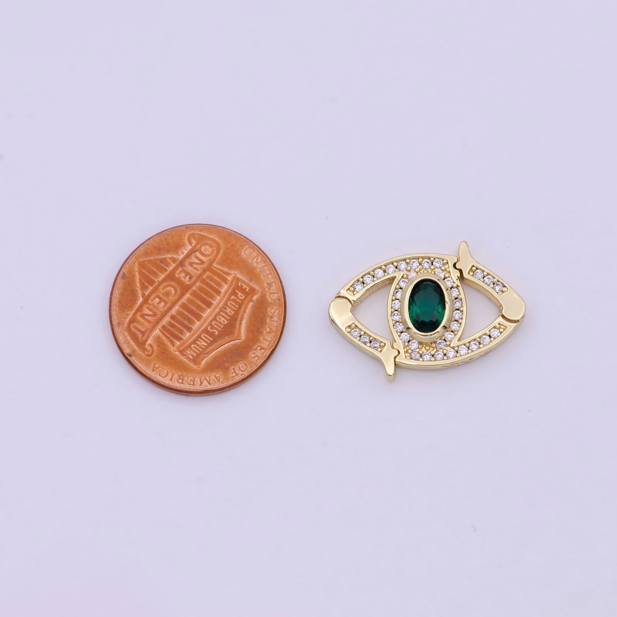 Mini 24k Gold CZ Micro Pave Clasp Evil Eye Lock Clasp, Interlock Micro pave Clasp Fastener for Bracelet Necklace Connector Clasp L-566 L-567