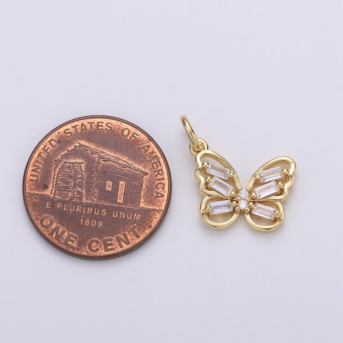 Mini 24k Gold Filled Butterfly Charm E-006 - DLUXCA