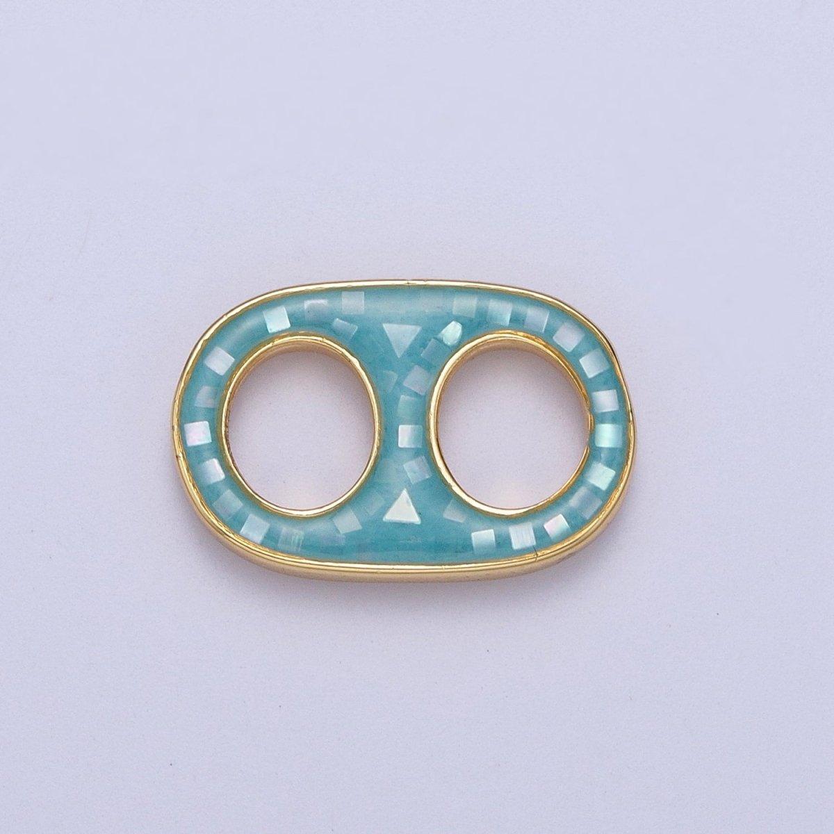 Mini 24K Gold Filled Can Tab Green, White, Pink, Blue, Black Shell Opal Charm | C-244 C-272 C-274 C-275 C-276