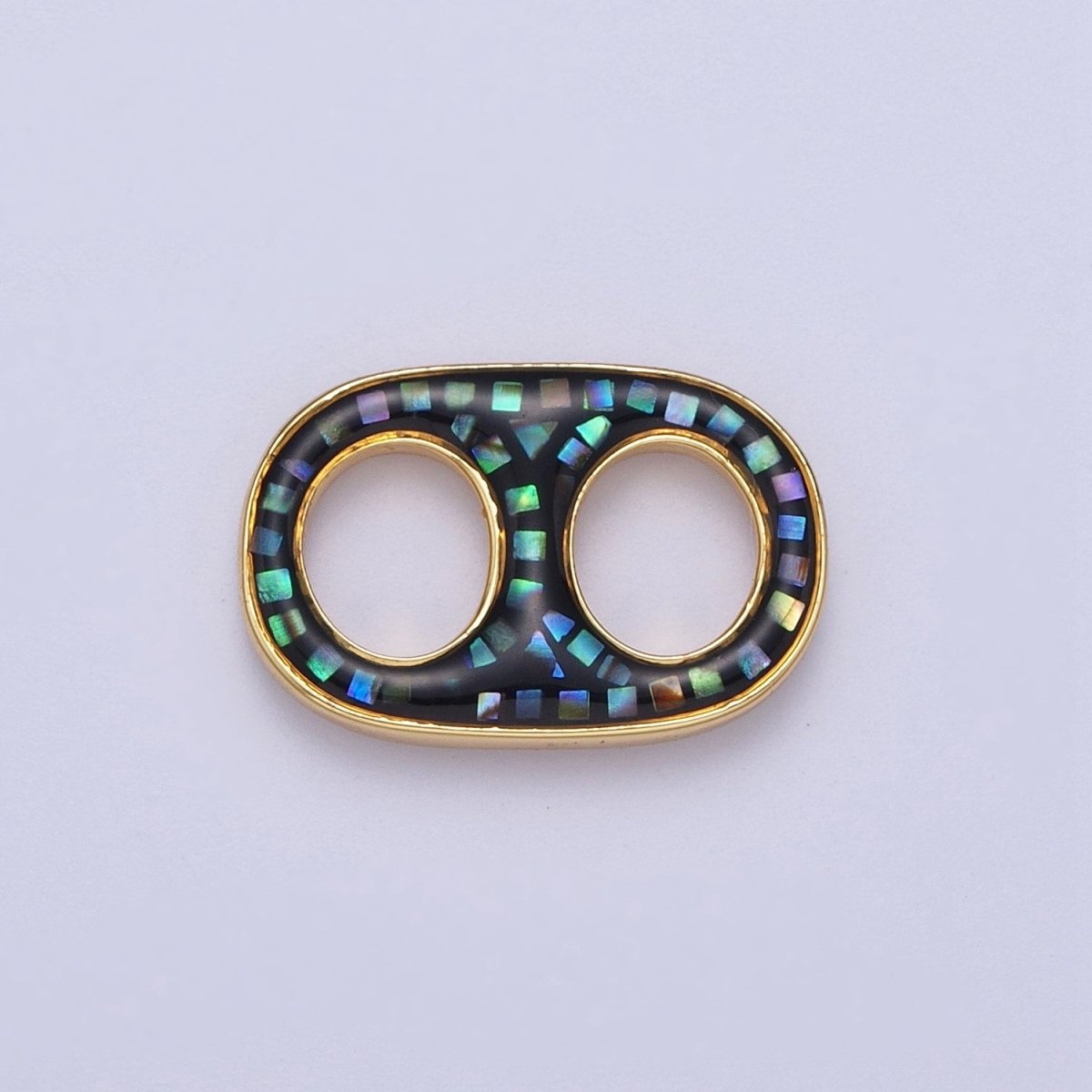 Mini 24K Gold Filled Can Tab Green, White, Pink, Blue, Black Shell Opal Charm | C-244 C-272 C-274 C-275 C-276