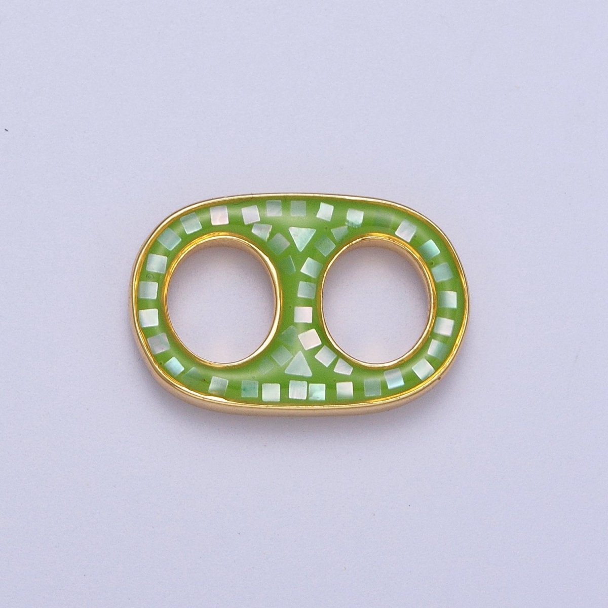 Mini 24K Gold Filled Can Tab Green, White, Pink, Blue, Black Shell Opal Charm | C-244 C-272 C-274 C-275 C-276