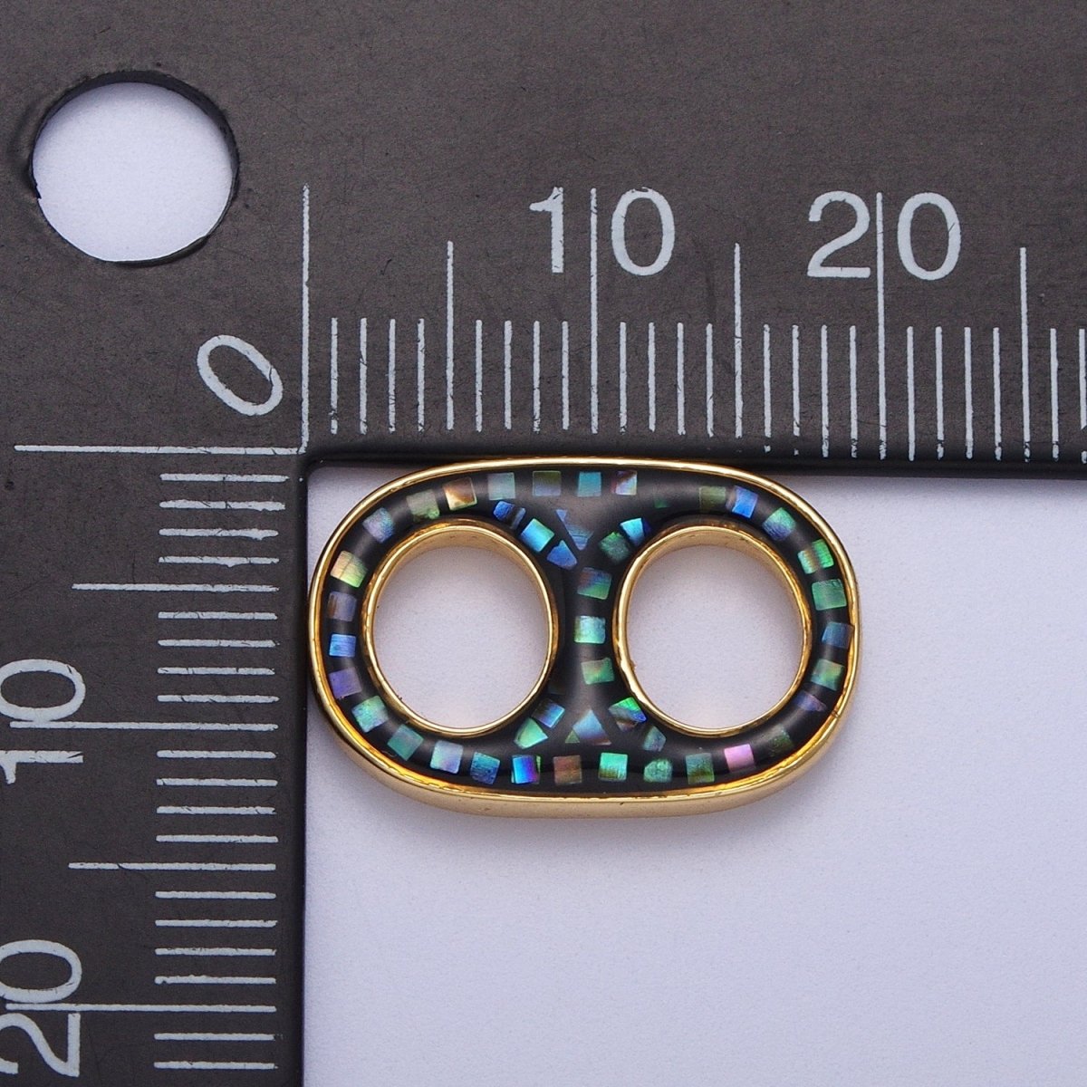 Mini 24K Gold Filled Can Tab Green, White, Pink, Blue, Black Shell Opal Charm | C-244 C-272 C-274 C-275 C-276