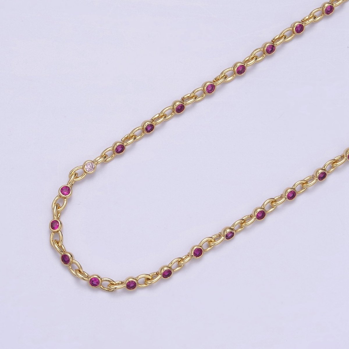 Mini 24k Gold Filled Chain Round CZ Chain by Foot / Yard Bulk Chain Round Bezel Cut Cubic Chains 2.5mm CZ Chain Unsoldered | ROLL-750 ROLL-753 Clearance Pricing
