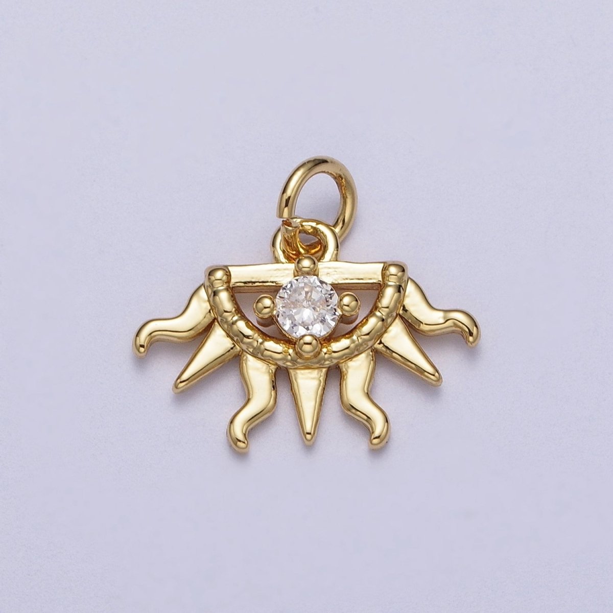 Mini 24K Gold Filled Half Celestial Sun Charm Bohemian Charm N-400 - DLUXCA