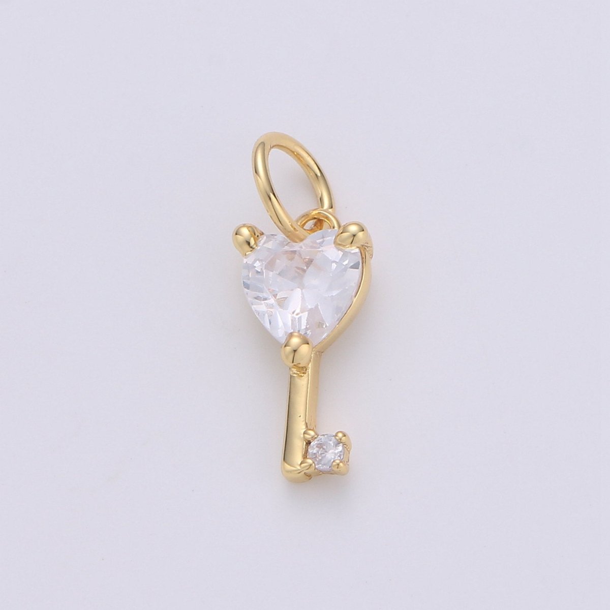 Mini 24k Gold Filled Heart Charms, Gold Filled Love Charm, Cubic Charm ,Gold Love Key charm Relationship Jewelry Inspired D-561 D-562