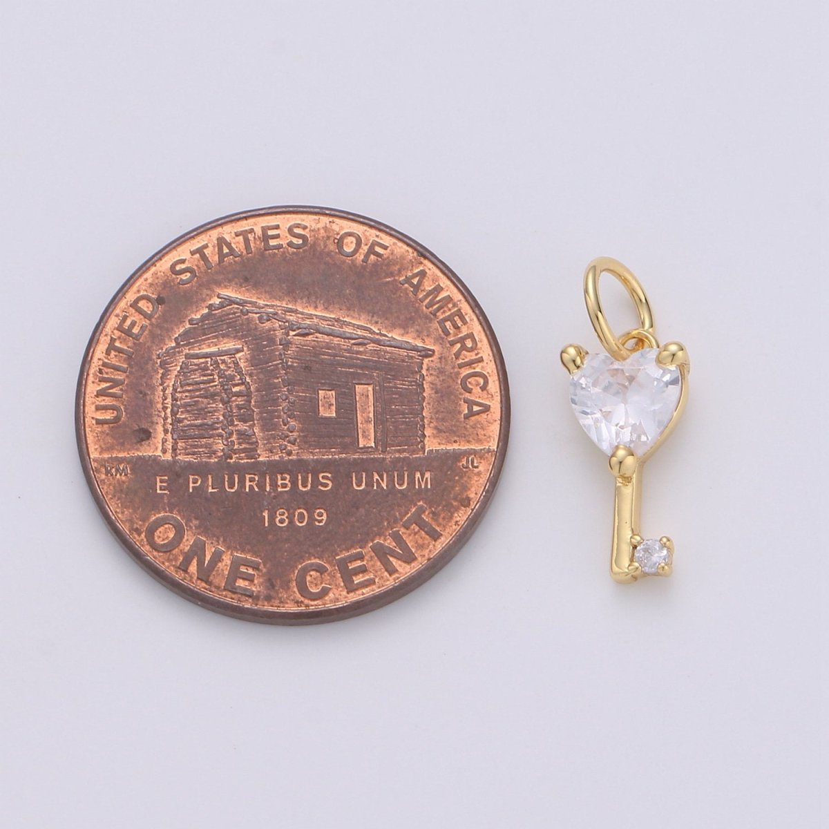 Mini 24k Gold Filled Heart Charms, Gold Filled Love Charm, Cubic Charm ,Gold Love Key charm Relationship Jewelry Inspired D-561 D-562