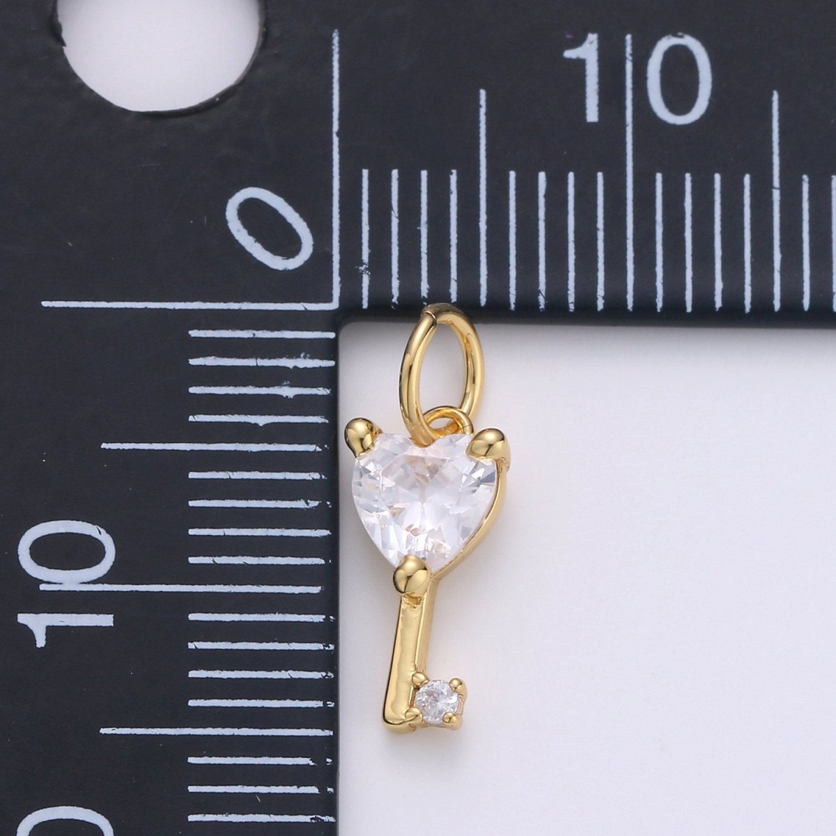 Mini 24k Gold Filled Heart Charms, Gold Filled Love Charm, Cubic Charm ,Gold Love Key charm Relationship Jewelry Inspired D-561 D-562