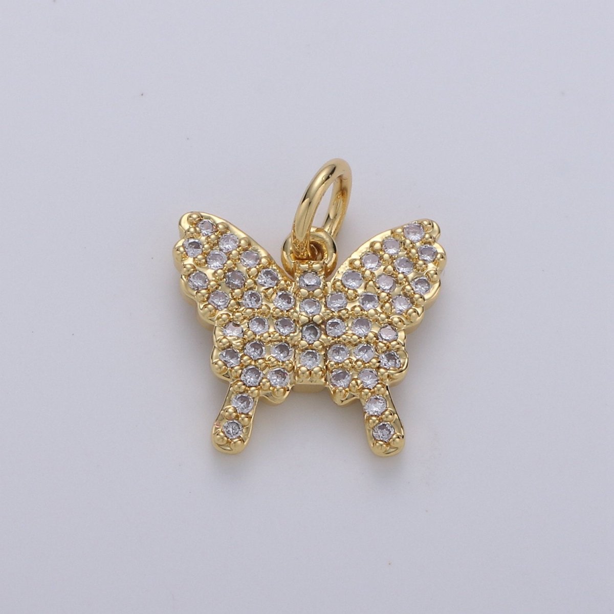 Mini 24k Gold Filled Micro Pave Butterfly Charm, Cubic Zirconia Mariposa Pendant Charm for Bracelet Earring Necklace jewelry Supply D-597 D-598