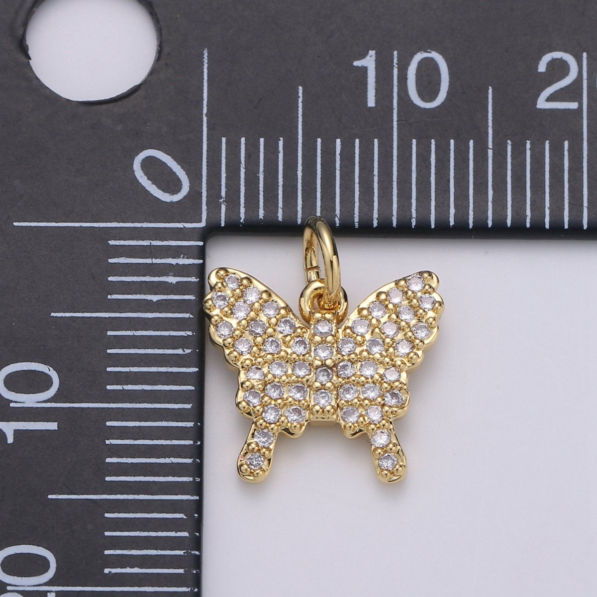 Mini 24k Gold Filled Micro Pave Butterfly Charm, Cubic Zirconia Mariposa Pendant Charm for Bracelet Earring Necklace jewelry Supply D-597 D-598