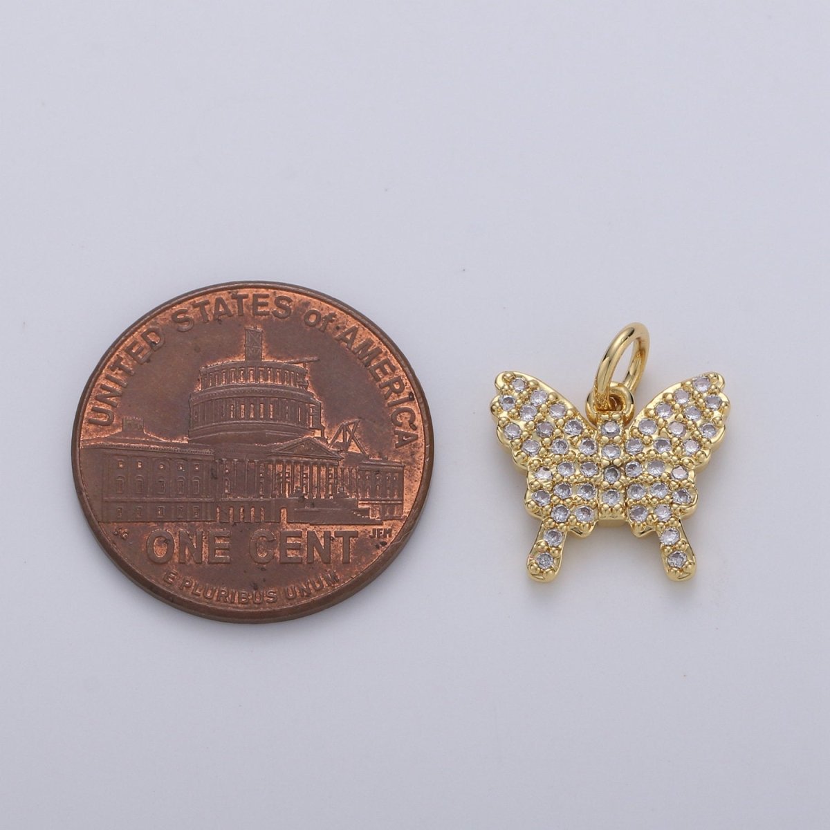 Mini 24k Gold Filled Micro Pave Butterfly Charm, Cubic Zirconia Mariposa Pendant Charm for Bracelet Earring Necklace jewelry Supply D-597 D-598