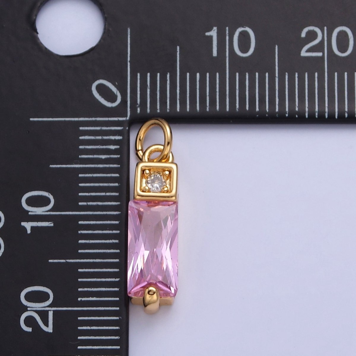 Mini Baguette Cz Charm Black Green Pink CZ Stone for Dangle Charm W-290 W-291 W-292