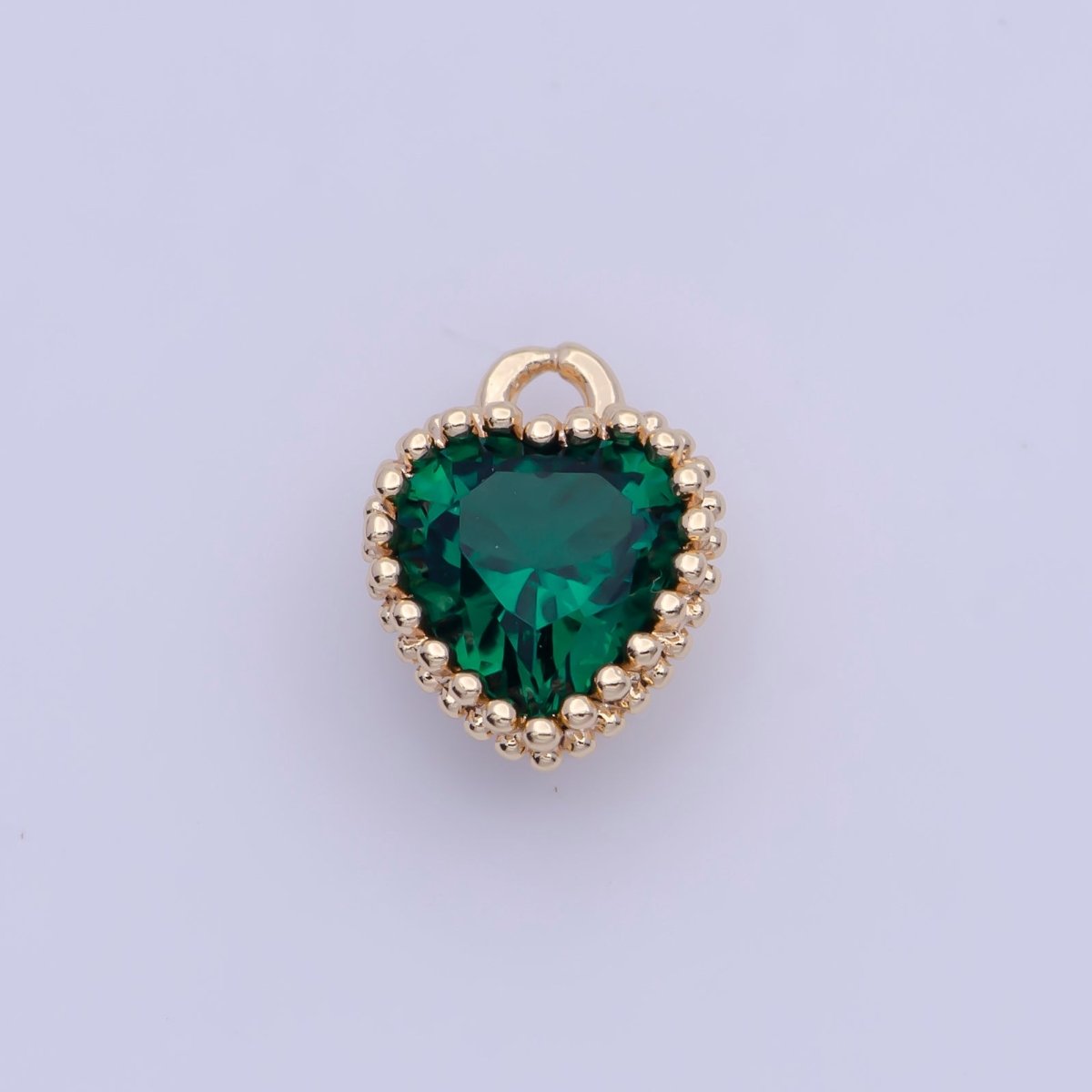 Mini BIRTHSTONE Cubic Zirconia Heart Gold Charm Add on Component For Jewelry Making | C-066 C-088 C-098 C-106 C-192 C-195 AG-144~AG-147,AG-149