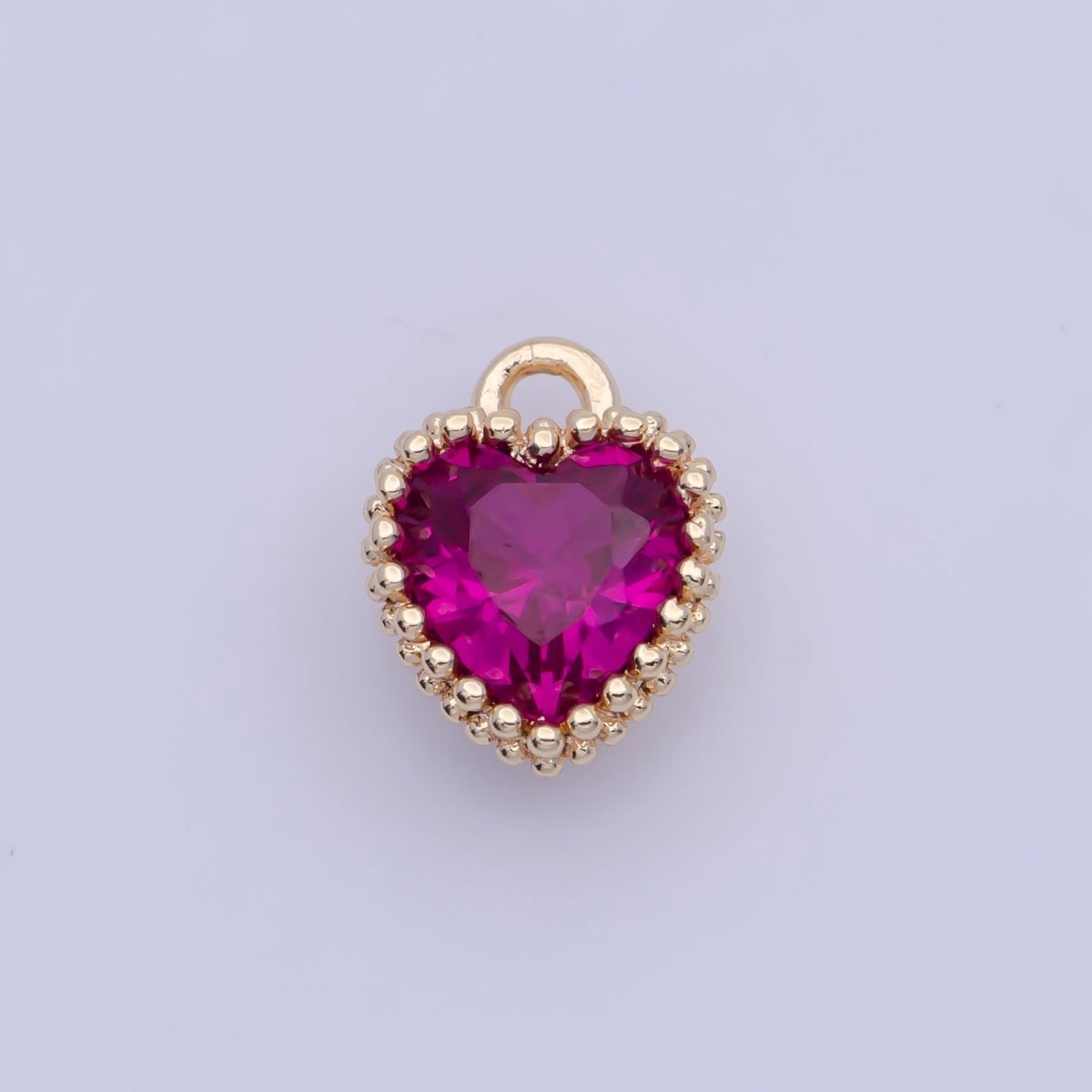 Mini BIRTHSTONE Cubic Zirconia Heart Gold Charm Add on Component For Jewelry Making | C-066 C-088 C-098 C-106 C-192 C-195 AG-144~AG-147,AG-149